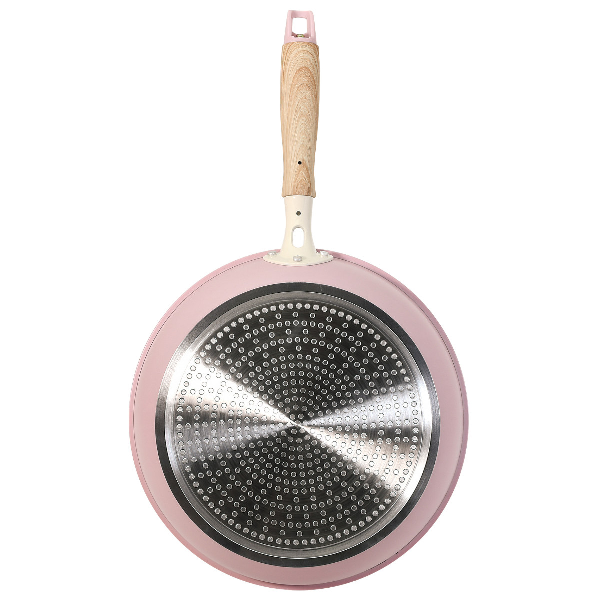 フライパン 26cm IH対応 セラミック 軽量 ハルミック ( ガス火対応 オール熱源対応 セラミックフライパン 炒め鍋 軽い 26センチ いため鍋 アルミ製 直火 木目調ハンドル こびりつきにくい 可愛い ) 【ペールイエロー】 ペールイエロー