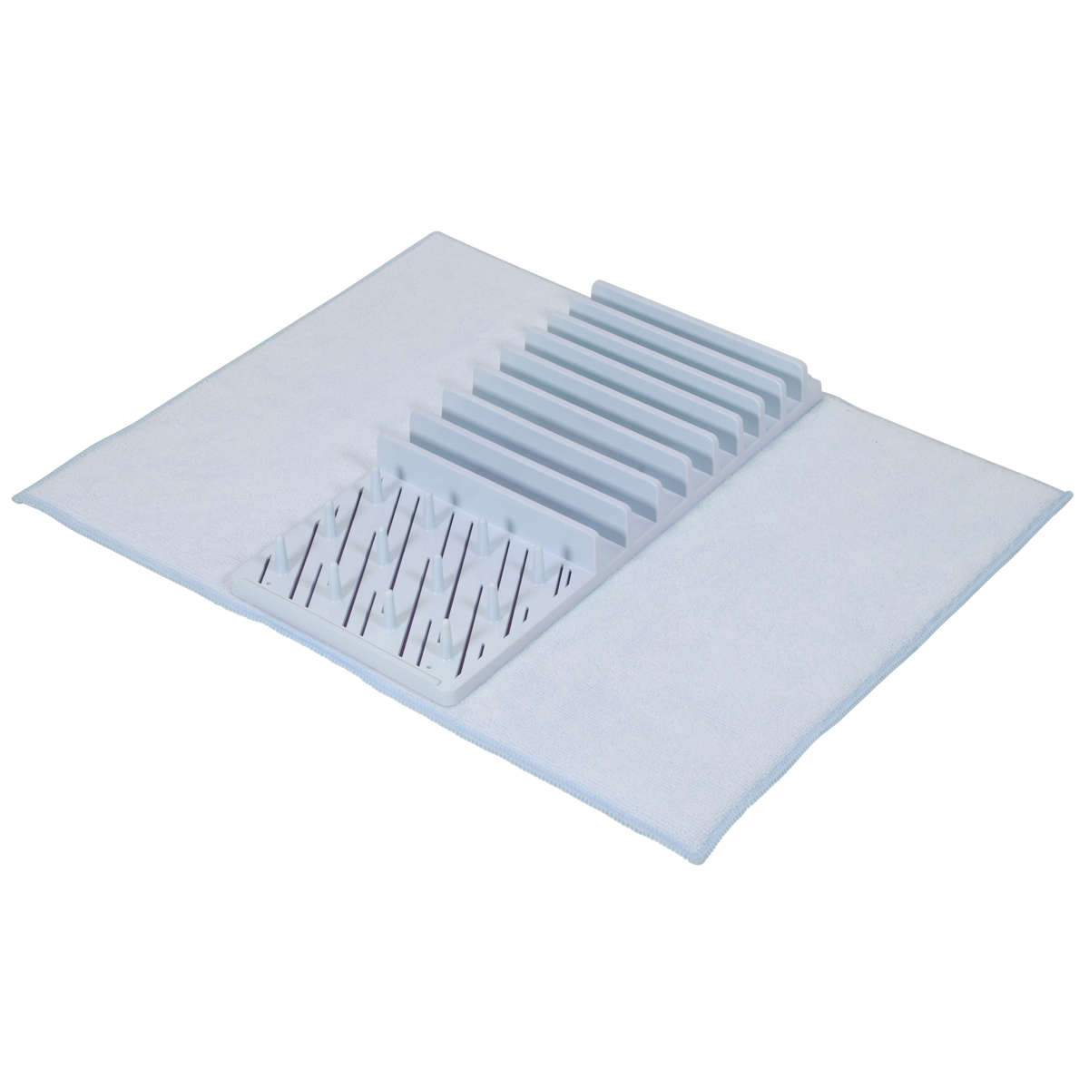 水切りラック 水切りトレー ハルミック マットセット ( 吸水マット 吸水水切りマット ディッシュマット トレー付き 折りたたみ キッチン用吸水マット キッチンマット ドライマット ドライングマット 食器 乾燥 水切り 省スペース ) 【ペールピンク】 ペールピンク