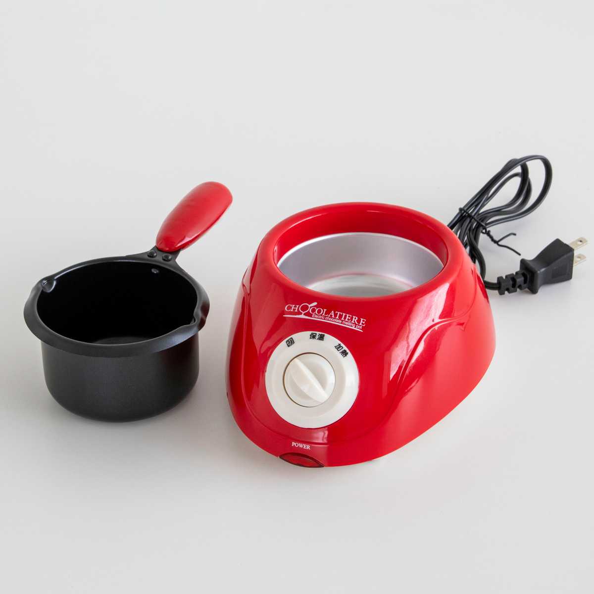 チョコレートフォンデュ 電気 フォンデュ鍋 フッ素加工 プラスチック アルミ ( チョコフォンデュ チョコレート フォンデュ 保温 調理器具 製菓道具 調理用品 電気鍋 パーティ クリスマス バレンタイン 電気フォンデュ鍋 )