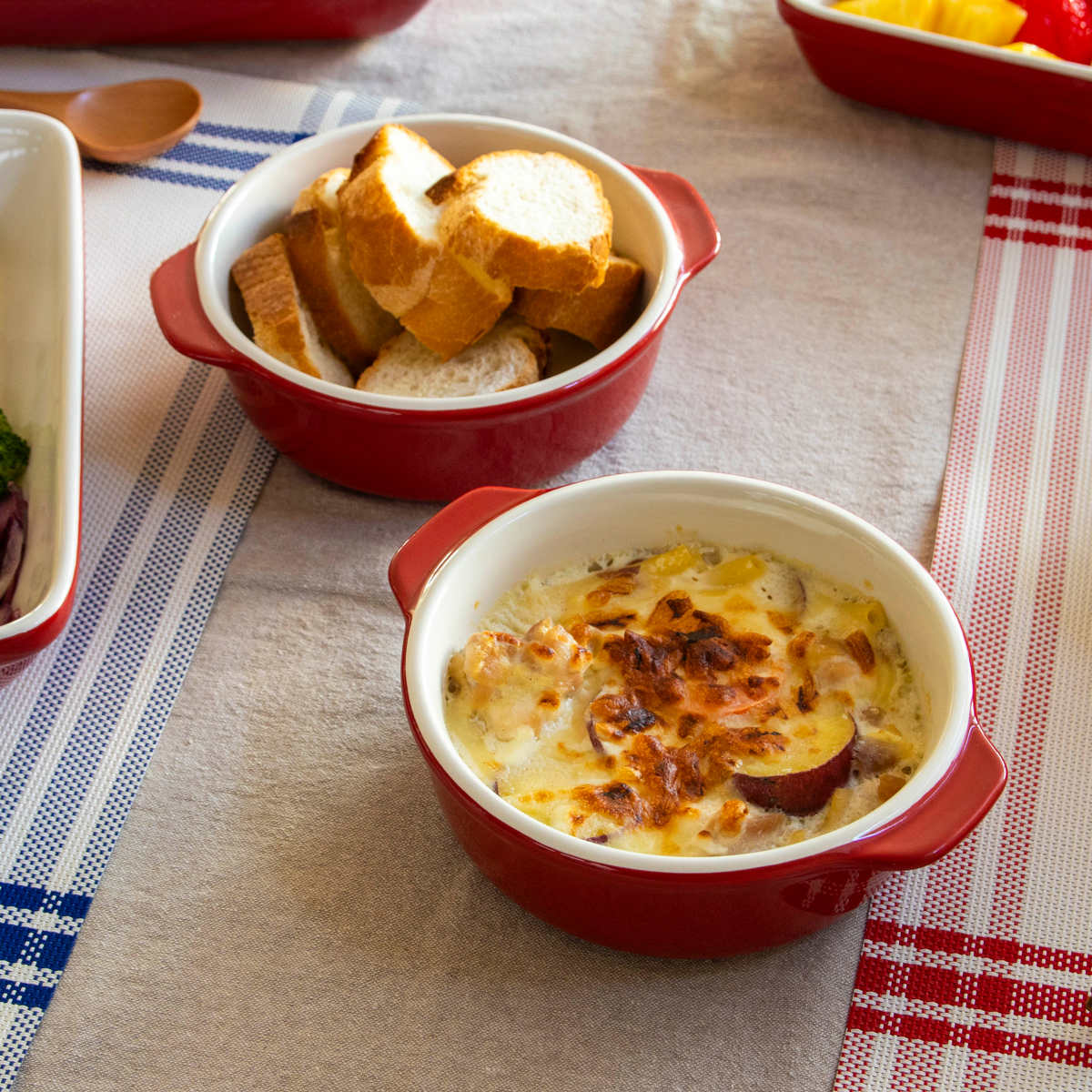 グラタン皿 15cm 丸型 深型 陶磁器 ( 電子レンジ対応 オーブン対応 トースター対応 耐熱皿 食器 耐熱容器 丸 ラウンド 円形 耳付き 一人用 グラタン ラザニア おしゃれ かわいい )