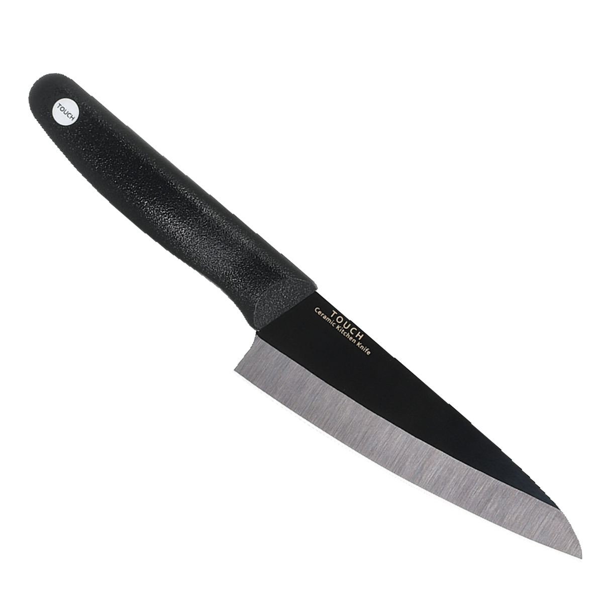 包丁 14cm セラミック製 TOUCH st ( セラミック包丁 三徳包丁 万能包丁 文化包丁 セラミックナイフ 食洗機対応 14センチ 錆びない 切れ味 長持ち 軽量 軽い 下ごしらえ キッチンツール 日本製 ブラック )