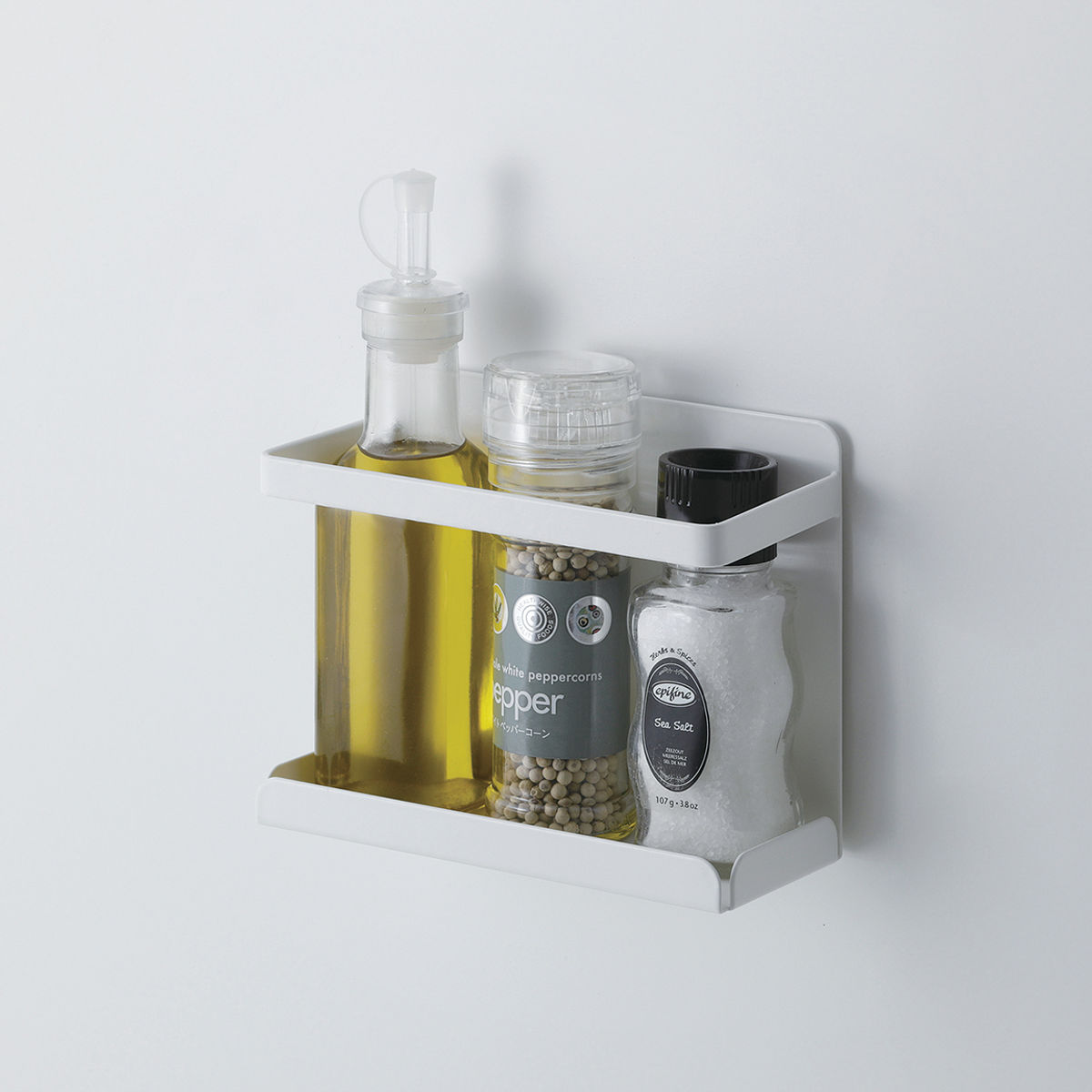 マグネット キッチン棚 マグネフィット スパイスラック ( 調味料ラック スパイス ラック 磁石 小物トレー 小物入れ トレー ホルダー 小物ホルダー 調味料スタンド 調味料収納 スパイス収納 キッチン収納 落下防止 白 ) 【ノーマル】 ノーマル