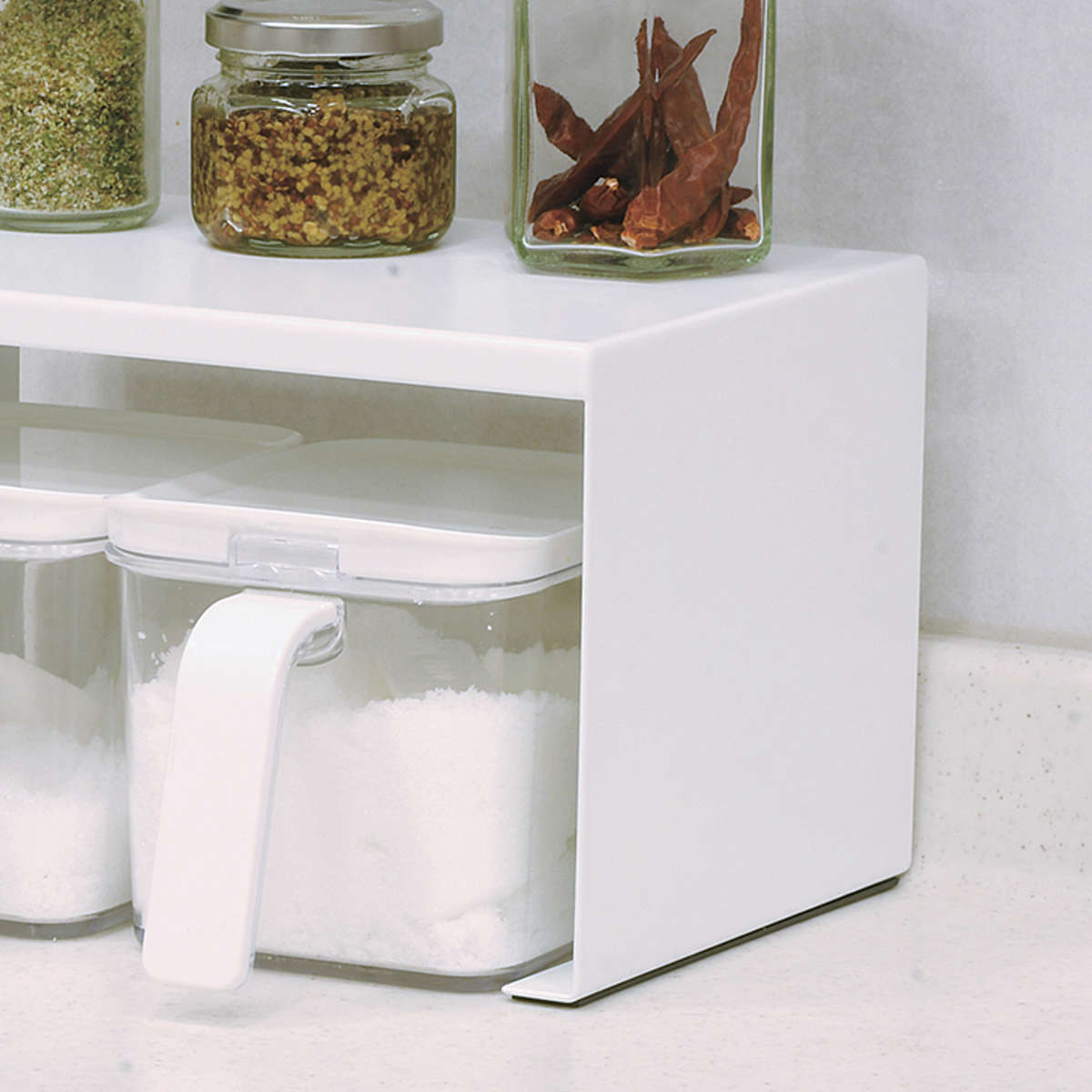 調味料ラック アレンジフリー キッチンラック コの字 幅22cm ( コの字ラック 収納棚 収納ラック キッチン ラック 白 スパイスラック 調味料ストッカー フリーラック マルチラック シェルフ 整理棚 収納 シンク周り スタッキング )