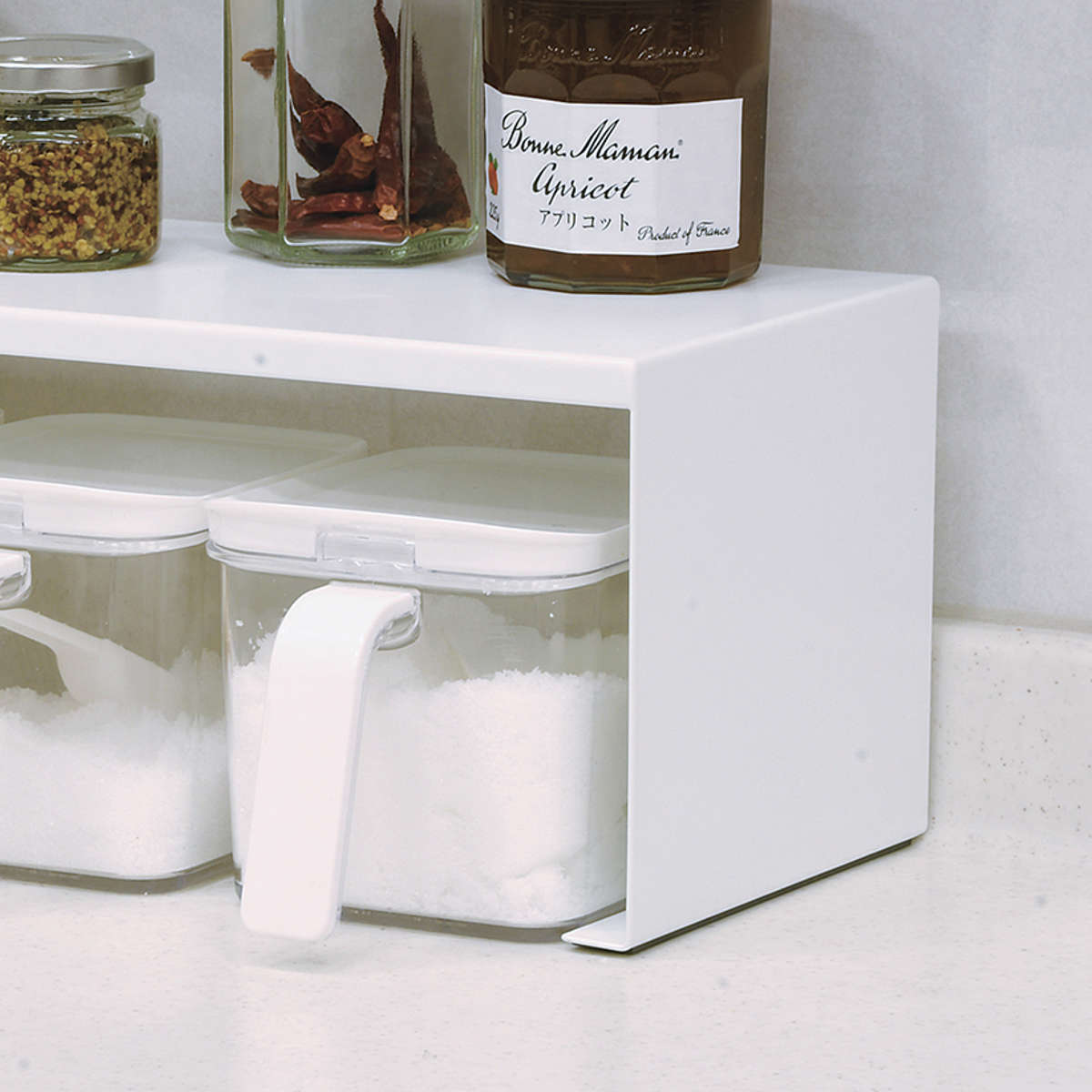 調味料ラック アレンジフリー キッチンラック コの字 幅32cm ( コの字ラック 収納棚 収納ラック キッチン ラック 白 スパイスラック 調味料ストッカー フリーラック マルチラック シェルフ 整理棚 収納 シンク周り スタッキング )