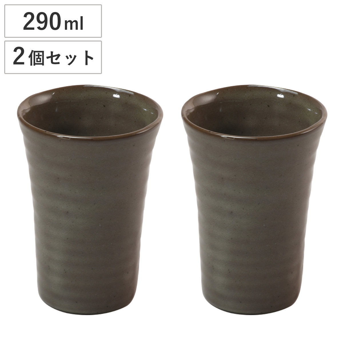ビアグラス 陶器製 ビールカップ 290ml 2個セット （ ビール グラス タンブラー コップ 食器 セット 和 和風 和モダン シンプル ）