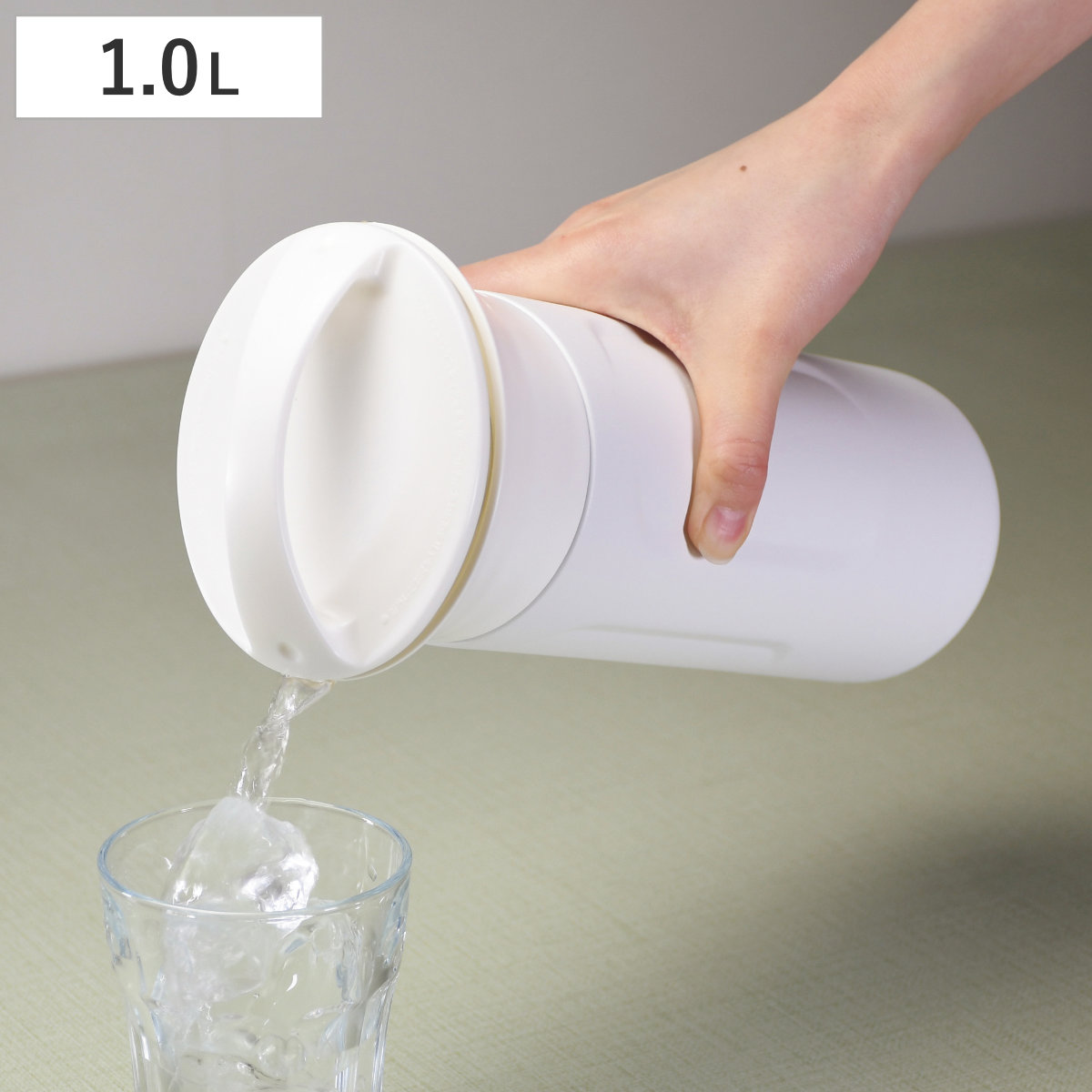 ポット 家でも外でもステンレススリムポット 1.0L （ ステンレス スリム ジャグ 冷水筒 1L 保冷 保温 持ち運び アウトドア シンプル モダン かわいい おしゃれ ）