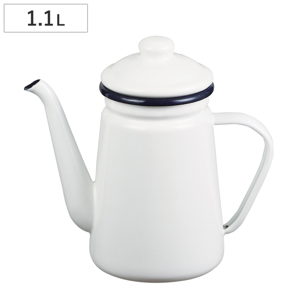ドリップケトル フェスカ ホーローコーヒーポット1.1L ホワイト （ コーヒー ケトル ホーロー 琺瑯 ほうろう 細口 ノズル シンプル モダン かわいい おしゃれ ）