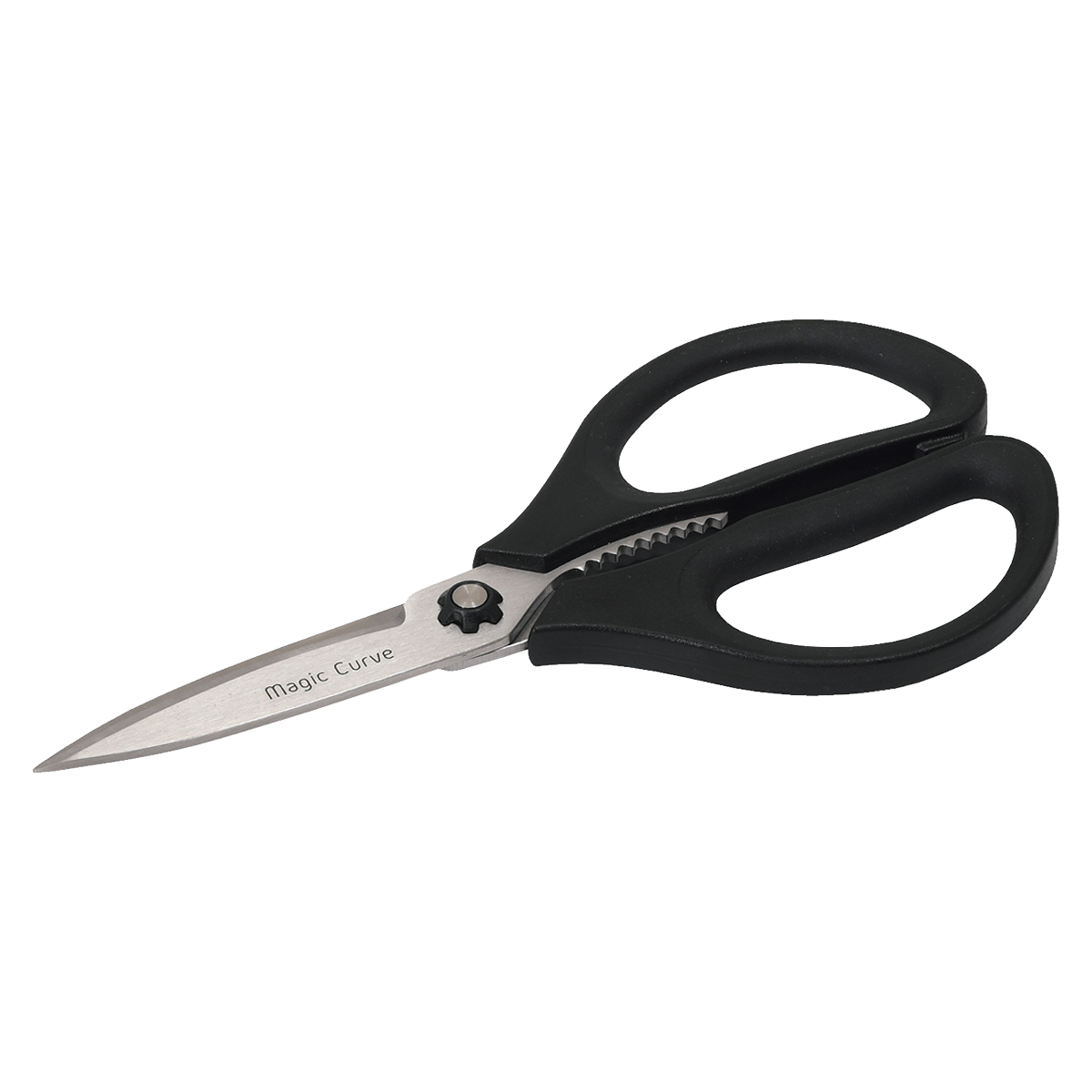 キッチンばさみ マジックカーブ よく切れるギザ刃ハサミ ( キッチンバサミ 食洗機対応 キッチンハサミ キッチンはさみ 料理バサミ ギザ刃 はさみ ハサミ 鋏 下ごしらえ用品 調理器具 調理用品 )