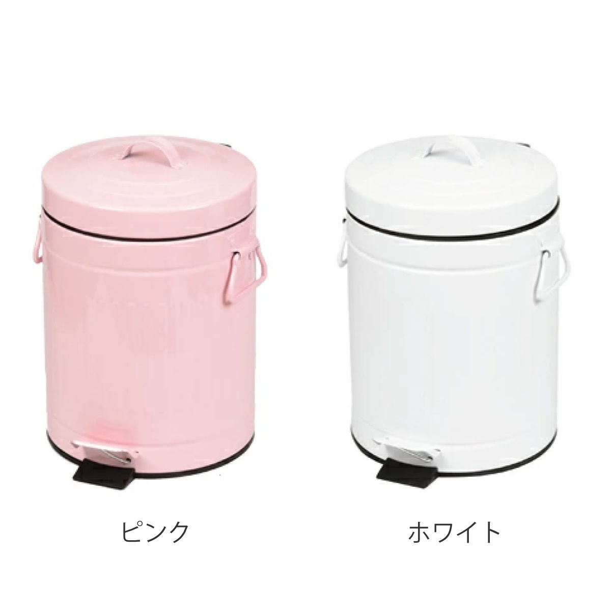 ゴミ箱 ペダルペール クラウス 5L ( ごみ箱 5リットル ペダル式 ふた付き キッチン リビング 分別 おしゃれ 静音 丸 ダストボックス 踏みフタ インナーボックス 付き ピンク ホワイト ) 【ホワイト】 ホワイト
