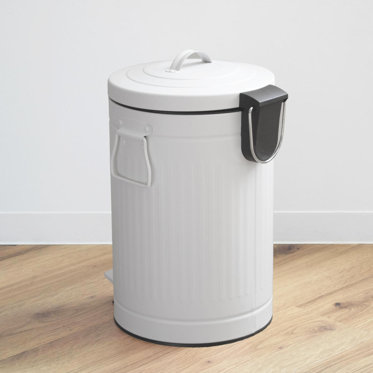 ゴミ箱 ペダルペール クラウス 12L ( ごみ箱 12リットル ペダル式 ふた付き キッチン リビング 分別 おしゃれ 静音 丸 ダストボックス 踏みフタ インナーボックス 付き ピンク ホワイト ) 【ホワイト】 ホワイト