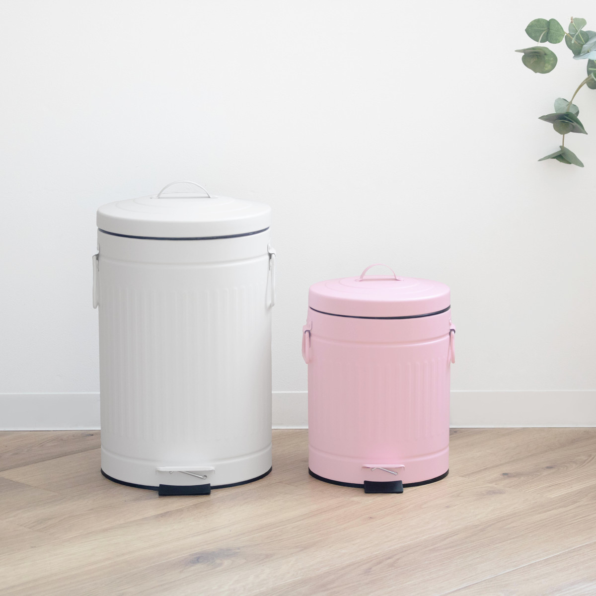 ゴミ箱 ペダルペール クラウス 12L ( ごみ箱 12リットル ペダル式 ふた付き キッチン リビング 分別 おしゃれ 静音 丸 ダストボックス 踏みフタ インナーボックス 付き ピンク ホワイト ) 【ホワイト】 ホワイト