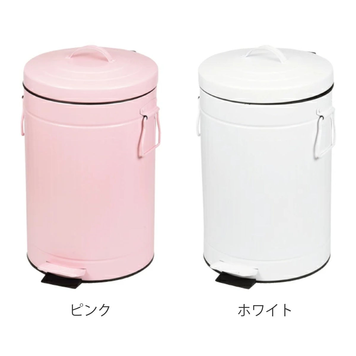 ゴミ箱 ペダルペール クラウス 12L ( ごみ箱 12リットル ペダル式 ふた付き キッチン リビング 分別 おしゃれ 静音 丸 ダストボックス 踏みフタ インナーボックス 付き ピンク ホワイト ) 【ホワイト】 ホワイト
