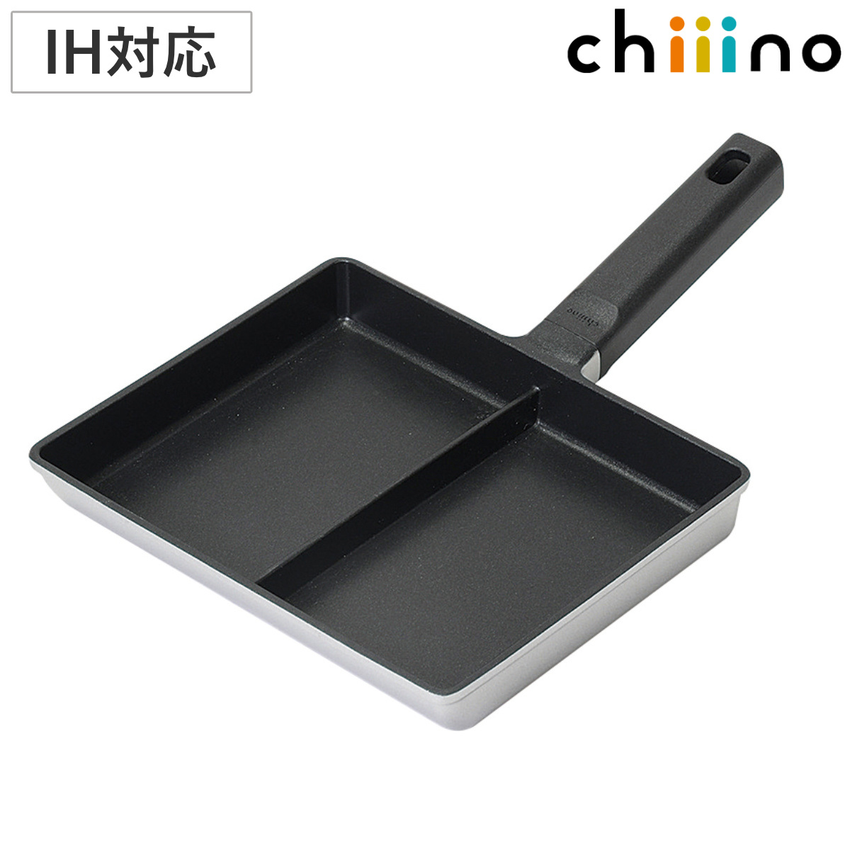 フライパン 仕切り付き IH対応 チーノ フッ素樹脂加工 ツインパン （ ガス火対応 フライパン 仕切り付き 玉子焼き器 卵焼き器 卵1個 玉子1個 たまご焼き器 玉子焼きフライパン エッグパン 卵焼き 玉子焼き 朝食 弁当 時短調理 軽量 ）