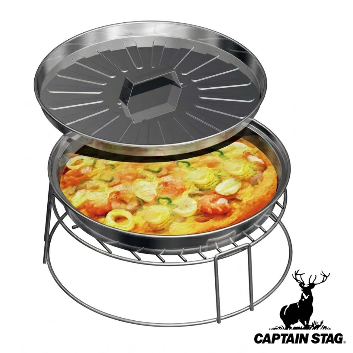 ピザ グリル＆ファイヤースタンド バーベキュー 焚き火 キャプテンスタッグ （ BBQ 調理用品 バーベキューコンロ CAPTAIN STAG キャンプ用品 アウトドア用品 ）