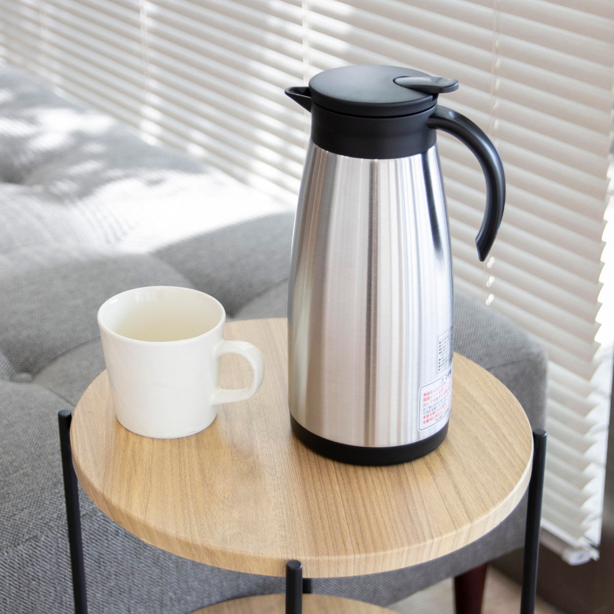 卓上ポット 1.4L 保温 保冷 アコットネオ テーブルポット ステンレス製 ( ポット ステンレスポット 保温ポット 保冷ポット おしゃれ 卓上 持ち運び 真空二重構造 コーヒー お茶 ワンプッシュ 広口 )