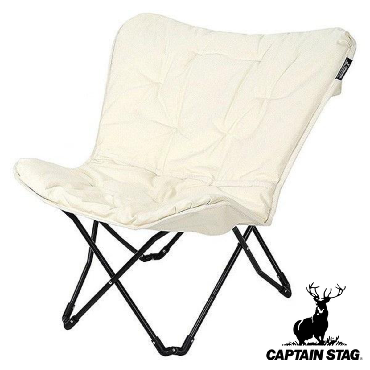 リラックスクッションチェア CSクラシックス キャプテンスタッグ アウトドアチェア （ アウトドア 椅子 クッション CAPTAINSTAG CAPTAIN STAG 折りたたみ チェア ホワイト シンプル キャンプ いす 1人用 一人 バーベキュー ）