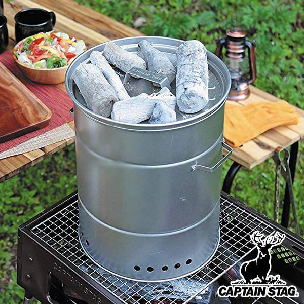 燻製器 ビア缶チキンスモーカー キャプテンスタッグ CAPTAIN STAG （ スモーカー 燻製 グリル 調理 燻製料理 ビア缶チキン トップオーブンシステム 吊り下げ アミのせ BBQ CAPTAINSTAG ）
