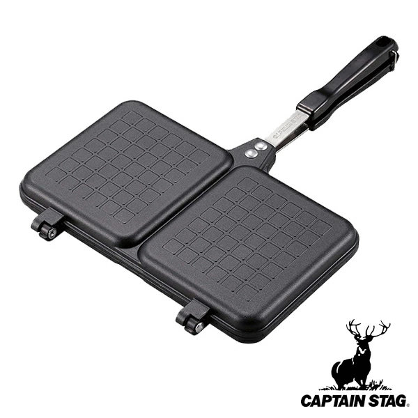 トースター ツインサンドトースター ふっ素加工 キャプテンスタッグ CAPTAIN STAG ( アルミ ツイン ホットサンドトースター トーストメーカー ふっ素樹脂加工 アルミダイキャスト製 ホットサンド 軽い 軽量 丈夫 BBQ CAPTAINSTAG )