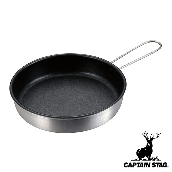 フライパン ミニ アルミ製ハンドル折りたたみ式 キャプテンスタッグ CAPTAIN STAG ( ミニフライパン 16cm 折りたためる 軽い 軽量 アルミ製 ふっ素樹脂加工 たためる ミニパン キャンプ アウトドア レジャー CAPTAINSTAG )