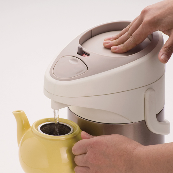 エアーポット ポット ケトル 魔法瓶 保温 保冷 2.5L メタルシルバー ( エアー給湯 卓上ポット ステンレス 電気不要 コーヒー エアー コンパクト 湯沸し 水筒 ) 【メタルブラウン】 メタルブラウン