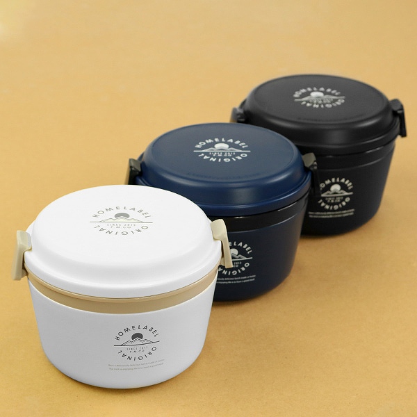 保温弁当箱 弁当箱 ランチジャー どんぶりランチジャー 710ml 2段 ( お弁当箱 保温 保冷 大容量 レンジ対応 ランチボックス 保温ランチ シンプル どんぶり 丼 電子レンジOK スープ 容器 ステンレス製 真空二重構造 ) 【ブラック】 ブラック