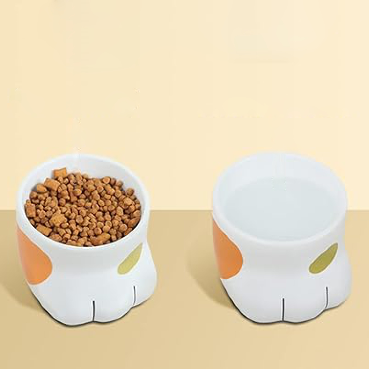 フードボウル 肉球フードボウル 犬 猫 高さがある ( ペットボウル 脚付き 斜め 犬用 猫用 ペット用 餌皿 エサ皿 食べやすい ペットフードボウル ペット用食器 えさ入れ 滑りにくい ペット用品 )