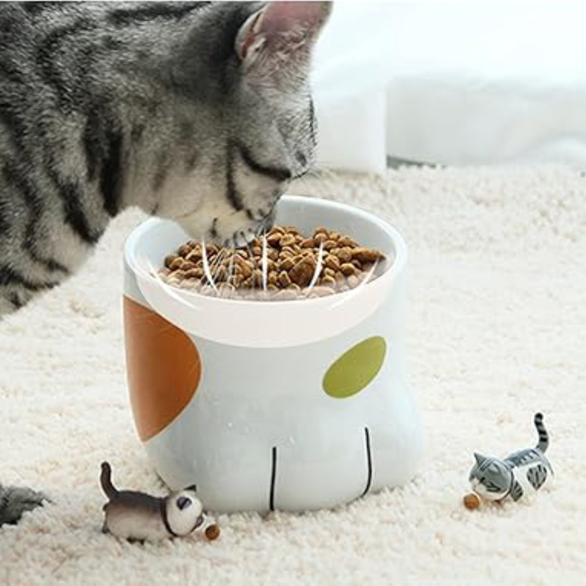 フードボウル 肉球フードボウル 犬 猫 高さがある ( ペットボウル 脚付き 斜め 犬用 猫用 ペット用 餌皿 エサ皿 食べやすい ペットフードボウル ペット用食器 えさ入れ 滑りにくい ペット用品 )