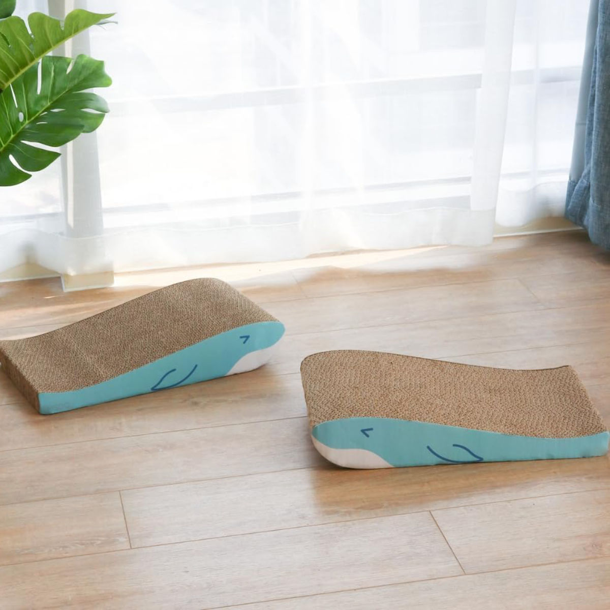 爪とぎ くじら兄弟 2個入り 猫 段ボール ( 爪研ぎ つめとぎ 猫用 爪とぎハウス ダンボール ストレス解消 遊び おもちゃ かわいい 爪磨き ガリガリ 長持ち ねこ 猫用品 ペット用品 おしゃれ )