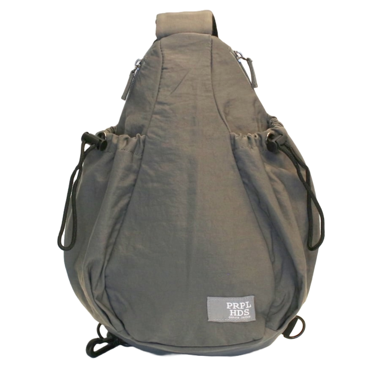 ボディバッグ OSAMPO しわナイロンWボトルボディバッグ ( お散歩 バッグ 旅行バック かばん レディース メンズ ショルダー ポケット 犬 ペット 散歩バッグ ペットバッグ 斜めがけ 撥水 軽い サブバッグ 旅行 鞄 男女兼用 シンプル ) 【グレー】 グレー