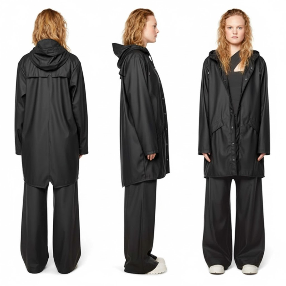 レインコート RAINS Long Jacket ( 上下 レインウェア レディース メンズ バイク 通学 通勤 防水 透湿 撥水 カッパ 雨具 合羽 軽量 フェス 上下セット 作業用 アウトドア ) 【ネイビー(XS)】 ネイビー(XS)