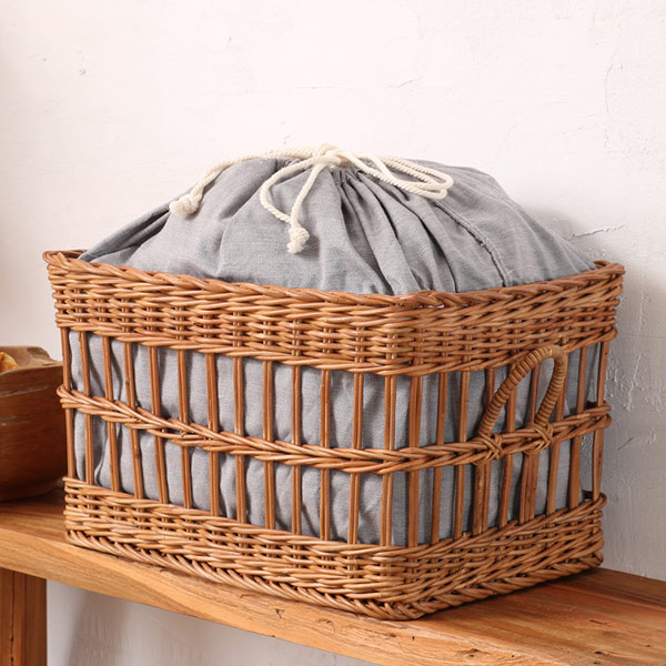 バケット 籠　パン籠　ランドリーバスケット　籐　ラタン　フランスパン バケット 籠 パン籠 ランドリーバスケット 籐 ラタン フランス