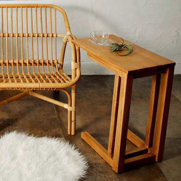 ソファサイドテーブル 幅50cm チーク 天然木 アジアンテイスト