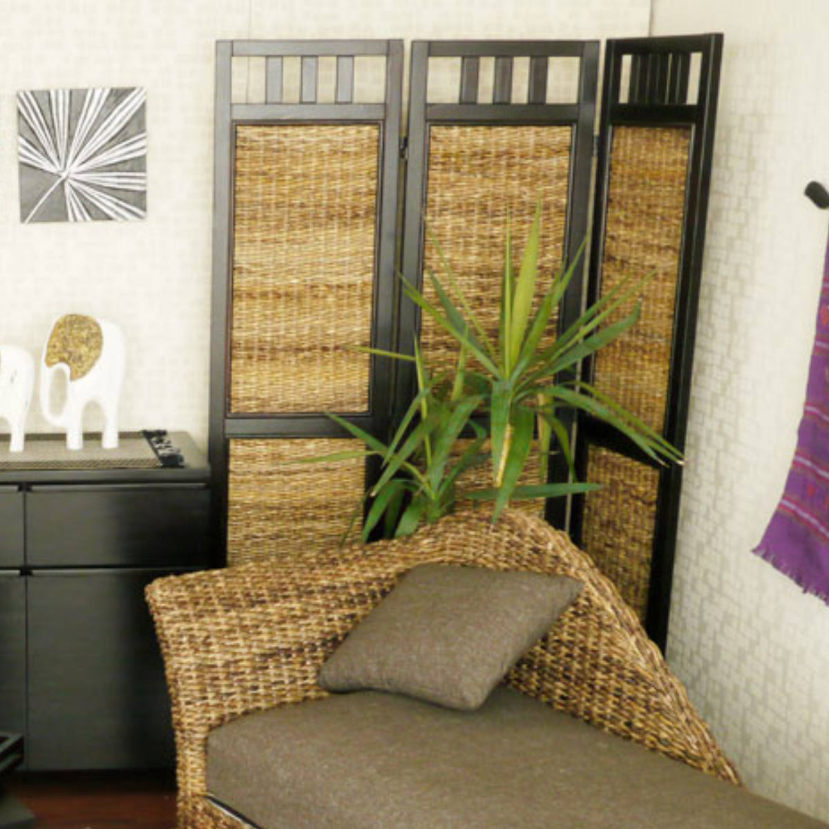 dショッピング |衝立 スクリーン 3連 アジアン家具 Banana Leaf 高さ