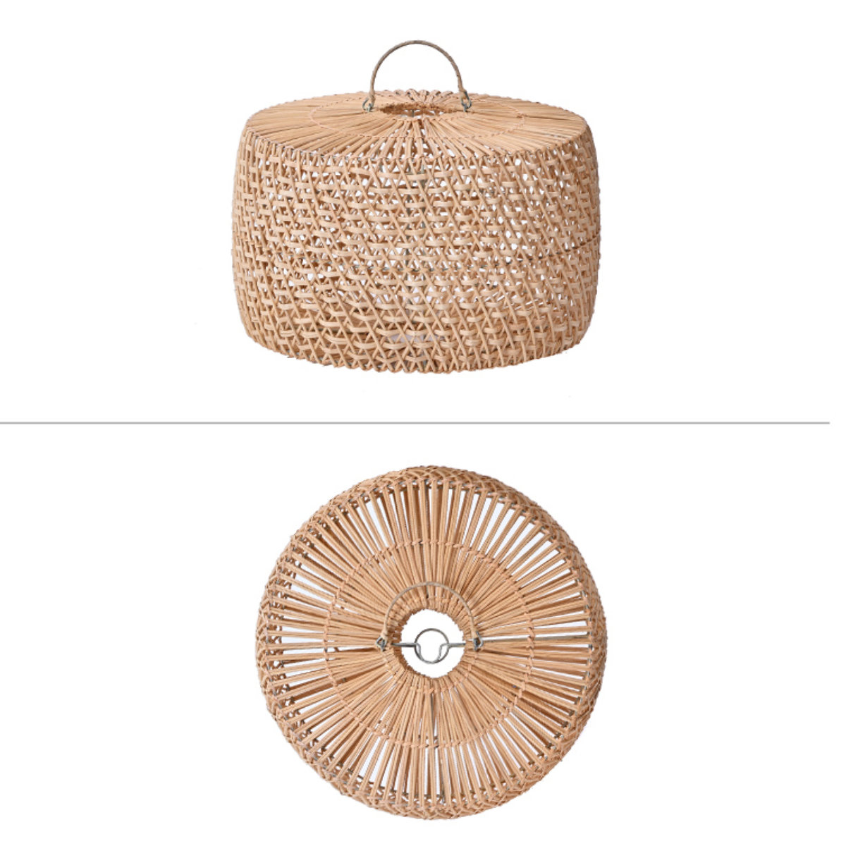 ラタン ランプシェード 円柱 ペンダントランプ 籐 シーリングライト ( 籐製 シェード ペンダントライト シェードのみ 傘 傘のみ おしゃれ 照明 ランプ ライト 天井照明 リゾート 和風 ナチュラル照明 照明器具 アジアン )