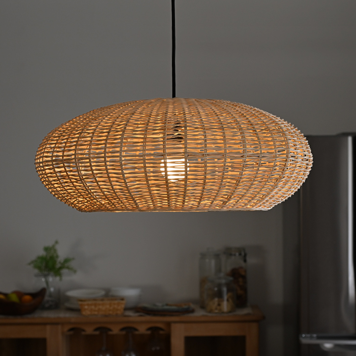 ラタン ランプシェード 楕円形 ペンダントランプ 籐 シーリングライト （ 籐製 シェード ペンダントライト シェードのみ 傘 傘のみ おしゃれ 照明 ランプ ライト 天井照明 リゾート 和風 ナチュラル照明 照明器具 アジアン ）