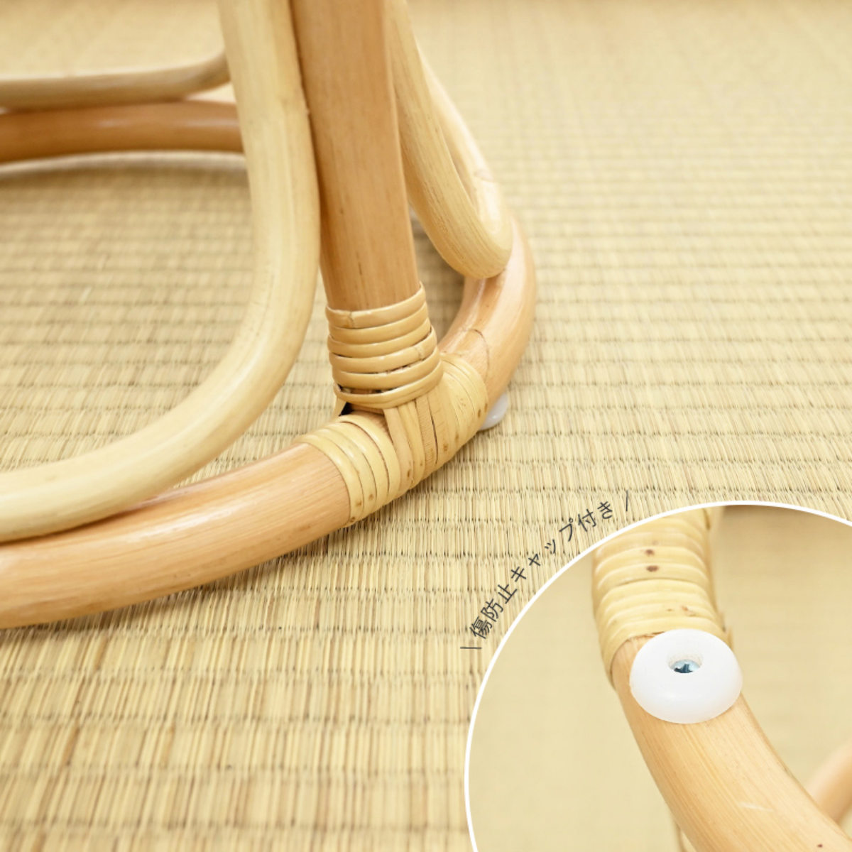 ラタン スツール 座面高44cm 軽量 籐椅子 ダイニングチェア ( ラタンチェア ラタンスツール 腰掛 籐製 軽い 円形 アジアン インテリア あじろ編み 和室 リビング 和モダン 脱衣所 洗面所 玄関 ナチュラル おしゃれ ) 【ナチュラル】 ナチュラル