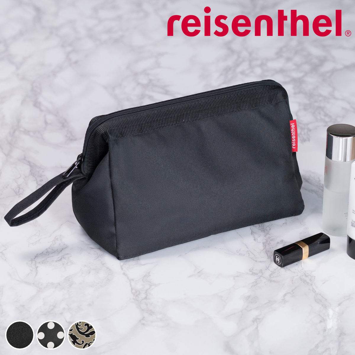 ポーチ 旅行用 大容量 reisenthel TRAVELCOSMETIC ( ライゼンタール トラベルポーチ 化粧ポーチ 収納 旅行 持ち運び トラベル 小物入れ 化粧品 コスメポーチ 仕切り 持ち手付き 洗面道具 バッグインバッグ おしゃれ 自立 大きめ ) 【BLACK】