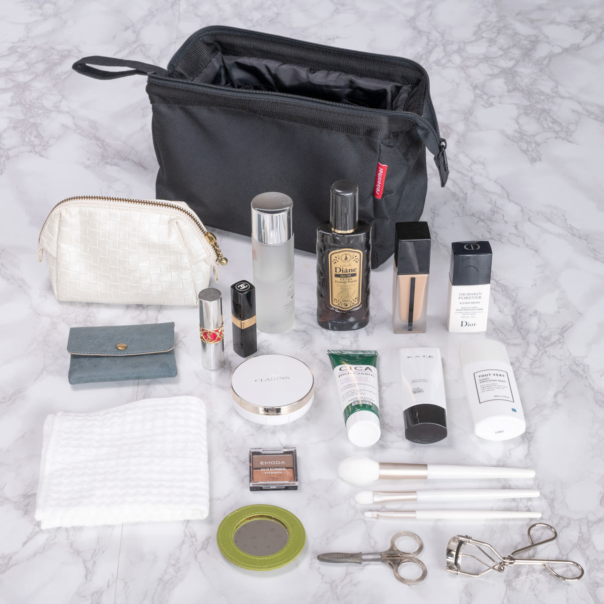 ポーチ 旅行用 大容量 reisenthel TRAVELCOSMETIC ( ライゼンタール トラベルポーチ 化粧ポーチ 収納 旅行 持ち運び トラベル 小物入れ 化粧品 コスメポーチ 仕切り 持ち手付き 洗面道具 バッグインバッグ おしゃれ 自立 大きめ ) 【DOTSWHITE】 DOTSWHITE