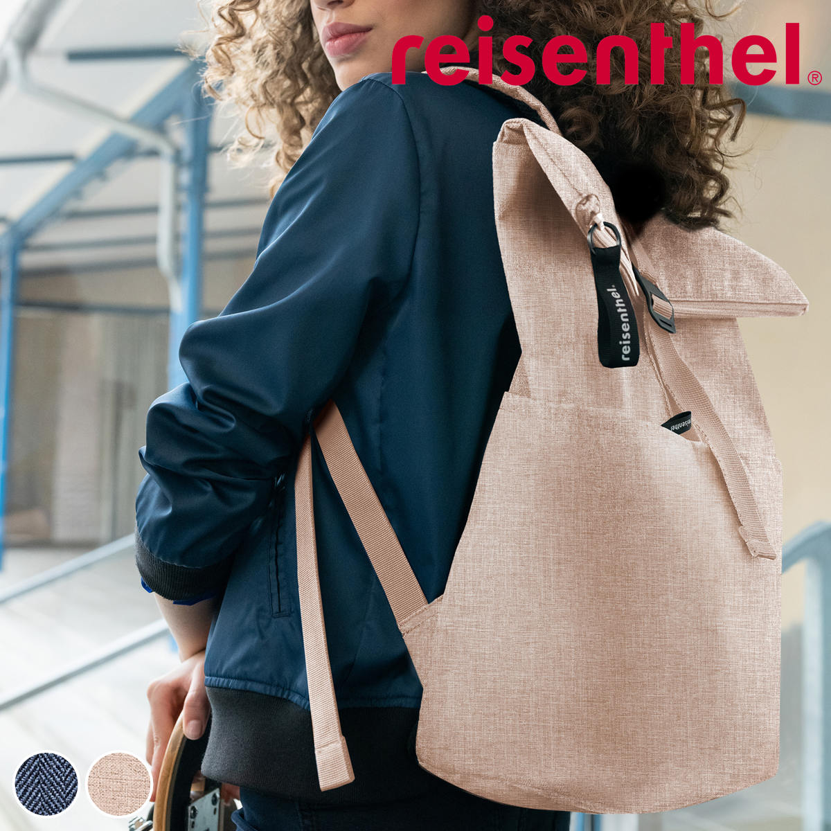 【アウトレット】 リュック reisenthel ライゼンタール ROLLTOP BACKPACK ( ロールトップ バックパック リュックサック レディース メンズ バッグ 大容量 通勤 通学 大人 ノートパソコン タブレット PC 収納 おしゃれ ) 【HERRINGBONEDARKBLUE】
