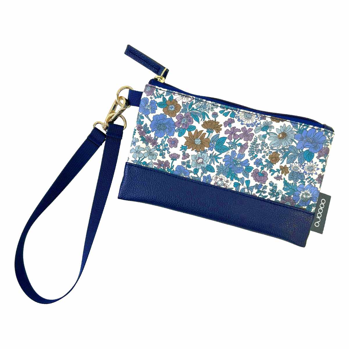 ショッピングカート cocoro ココロ 四輪型 リバティ・ファブリックス スモール ネオ ポーチ付き エミリー ( キャリーカート カート 4輪 買い物 トートバッグ 保温 保冷 軽量 取り外し 折りたたみ 高さ調節 ショッピング 花柄 ) 【ネイビー】 ネイビー