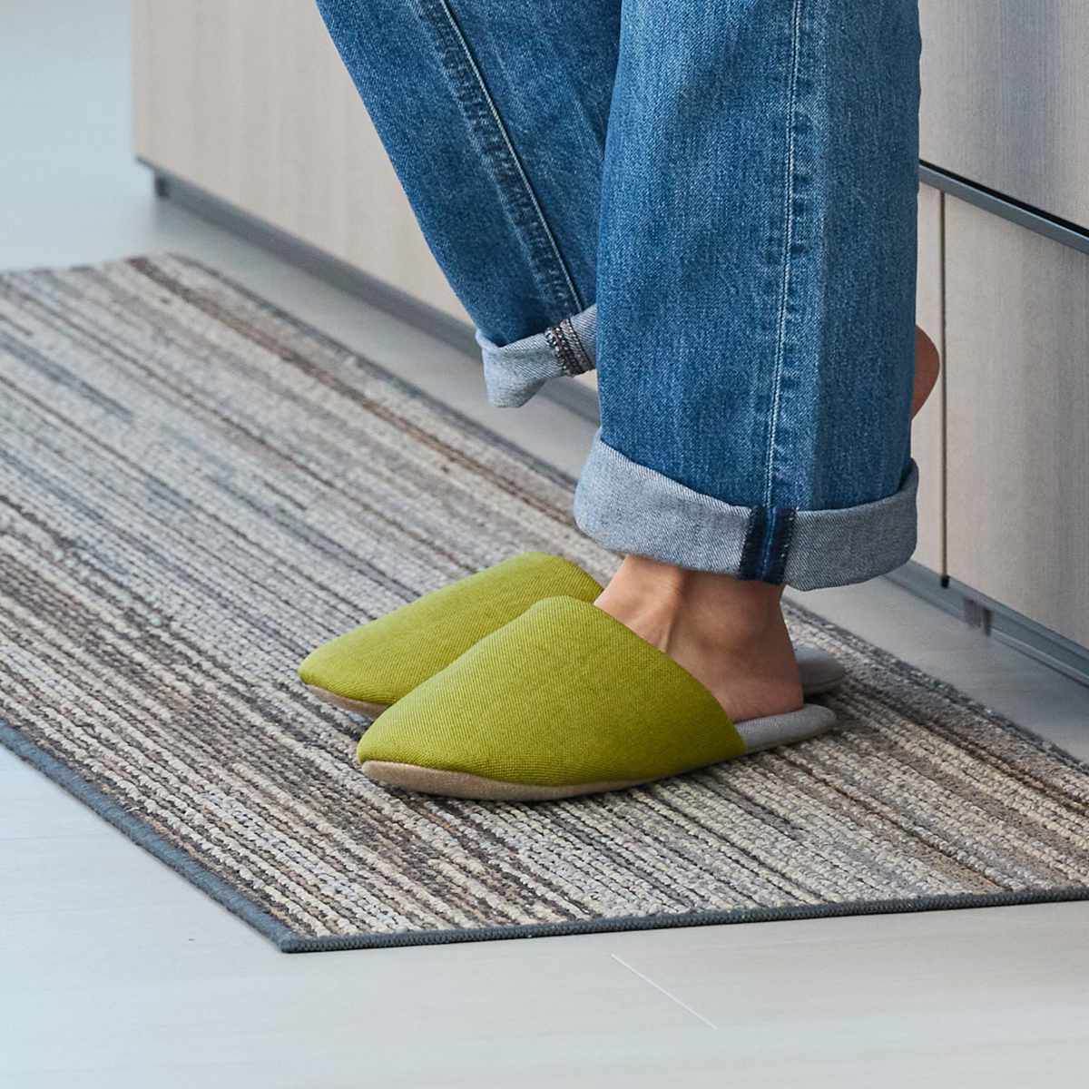 スリッパ ディジョン ルームシューズ L 約24.5~26.5cm ( 室内 来客用 バイカラー レディース メンズ おしゃれ オールシーズン ベーシック ツートーンカラー ルームスリッパ トイレ インテリア雑貨 サイズ豊富 自宅 室内用 ) 【グレー】 グレー