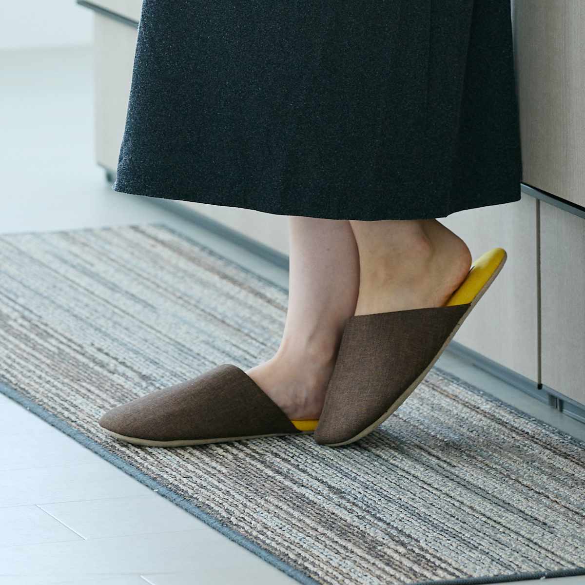 スリッパ ディジョン ルームシューズ L 約24.5~26.5cm ( 室内 来客用 バイカラー レディース メンズ おしゃれ オールシーズン ベーシック ツートーンカラー ルームスリッパ トイレ インテリア雑貨 サイズ豊富 自宅 室内用 ) 【グレー】 グレー