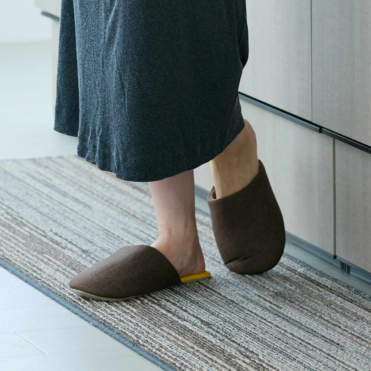 スリッパ ディジョン ルームシューズ L 約24.5~26.5cm ( 室内 来客用 バイカラー レディース メンズ おしゃれ オールシーズン ベーシック ツートーンカラー ルームスリッパ トイレ インテリア雑貨 サイズ豊富 自宅 室内用 ) 【グレー】 グレー