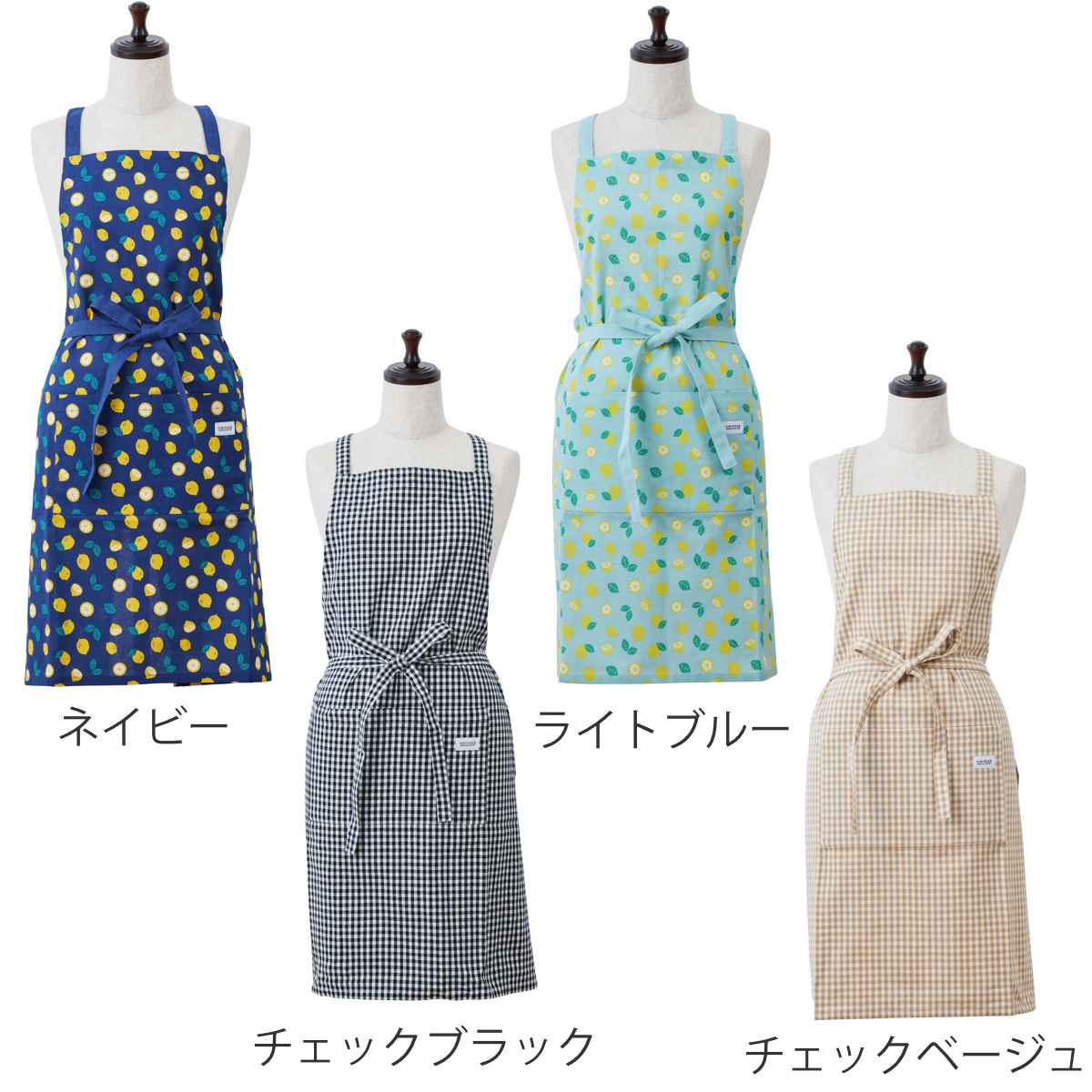 エプロン vieressa エーデ チェスター フルエプロン キッチン 炊事 ( キッチンエプロン 台所エプロン ヴィエレッサ インド綿 ポケット付き ループ付き 胸当てエプロン 大人用 レディース バッククロス 綿 タオルループ おしゃれ ) 【ネイビー】 ネイビー