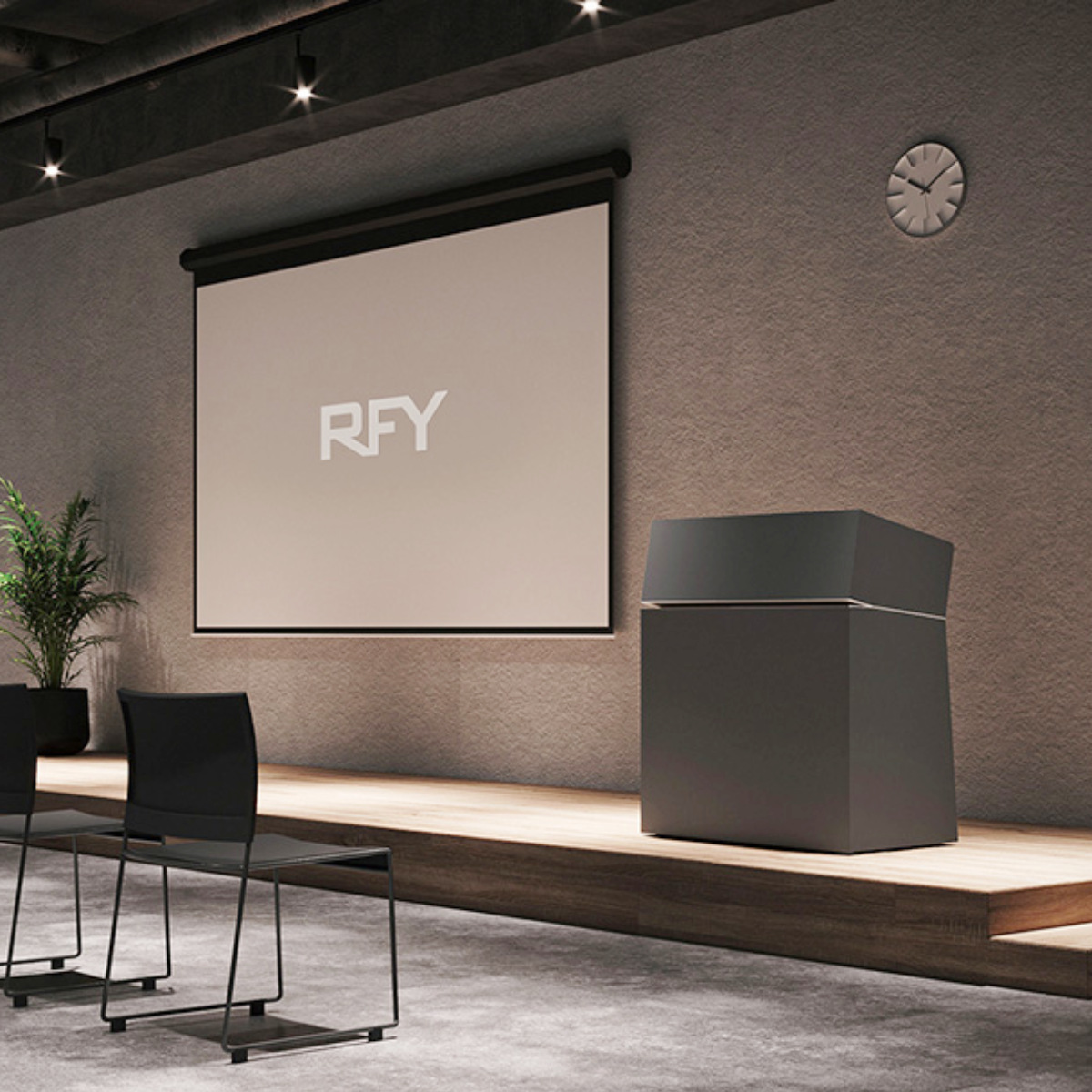 演説台 幅90cm 2口コンセント付き キャスター付き シェル ( 法人限定 演台 講演台 教壇 教卓 司会者台 スピーチ台 プレゼン台 マイク台 演説 収納棚 木目調 プレゼン 台 講義台 会議 学校 塾 会議室 セミナー オフィス 会社 ) 【グレー】 グレー