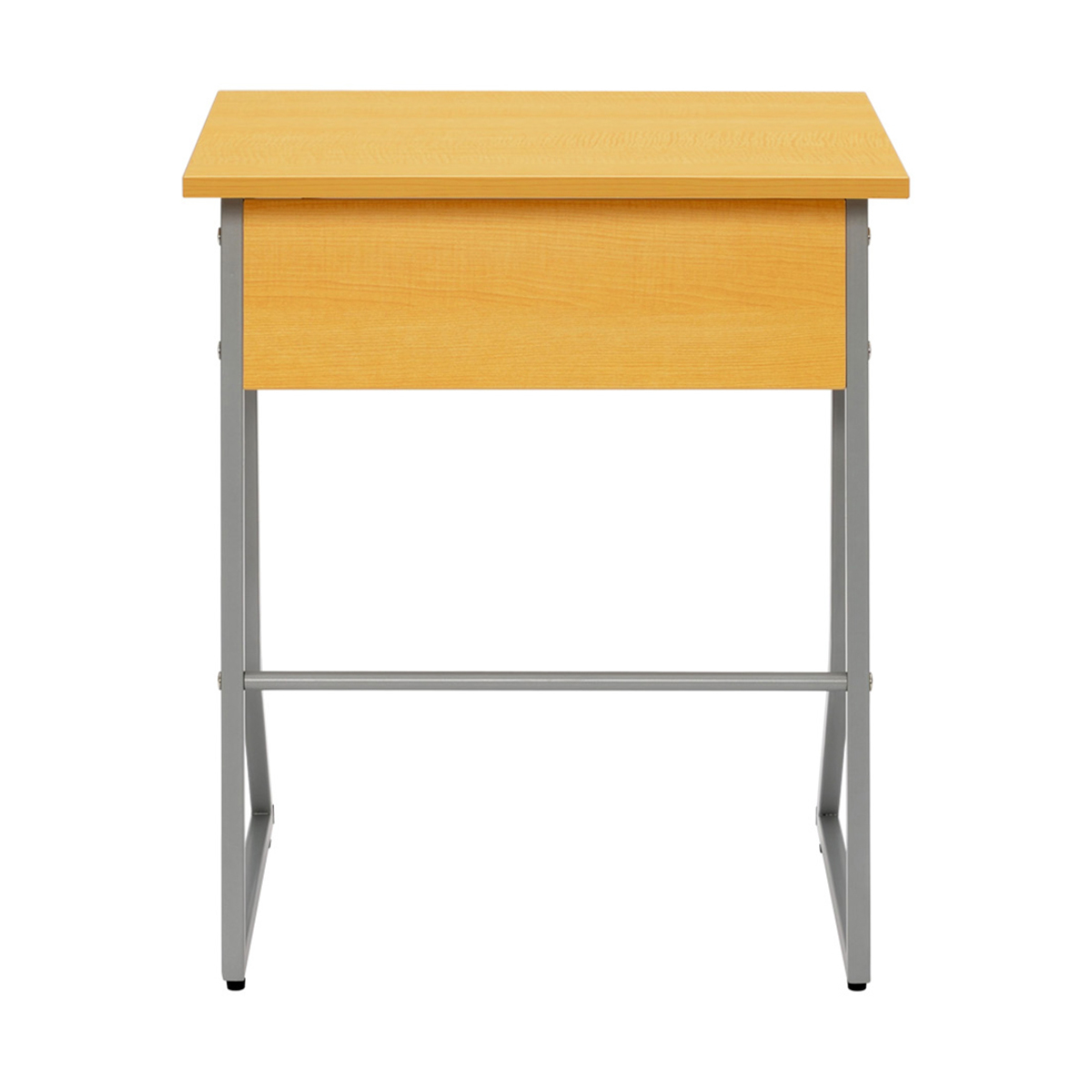 デスク 幅65cm スモール 研修用デスク パソコンデスク 棚付き ループ脚 1人用 ( 法人限定 研修 学習 机 つくえ 収納棚 フック付き 天板 滑りにくい 講習 勉強会 塾 学校 学習塾 セミナー オフィス 会社 アジャスター付き ) 【ホワイト】 ホワイト