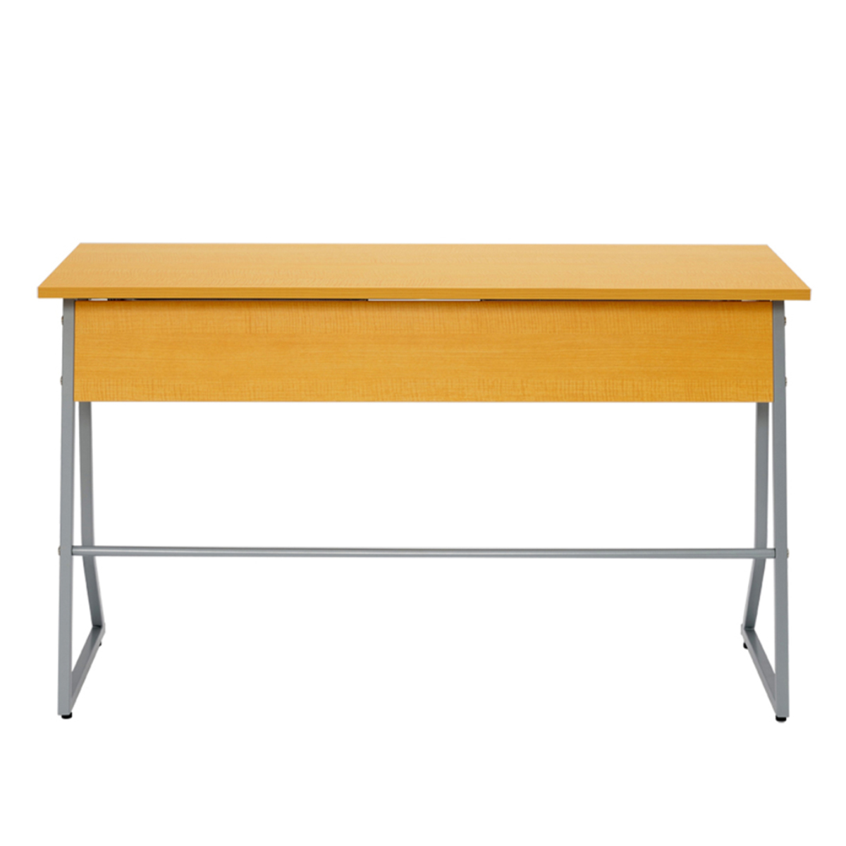 デスク 幅120cm スモール 研修用デスク パソコンデスク 棚付き ループ脚 ( 法人限定 2人用 研修 学習 机 つくえ 収納棚 フック付き 天板 滑りにくい 講習 勉強会 塾 学校 学習塾 セミナー オフィス 会社 アジャスター付き ) 【ホワイト】 ホワイト