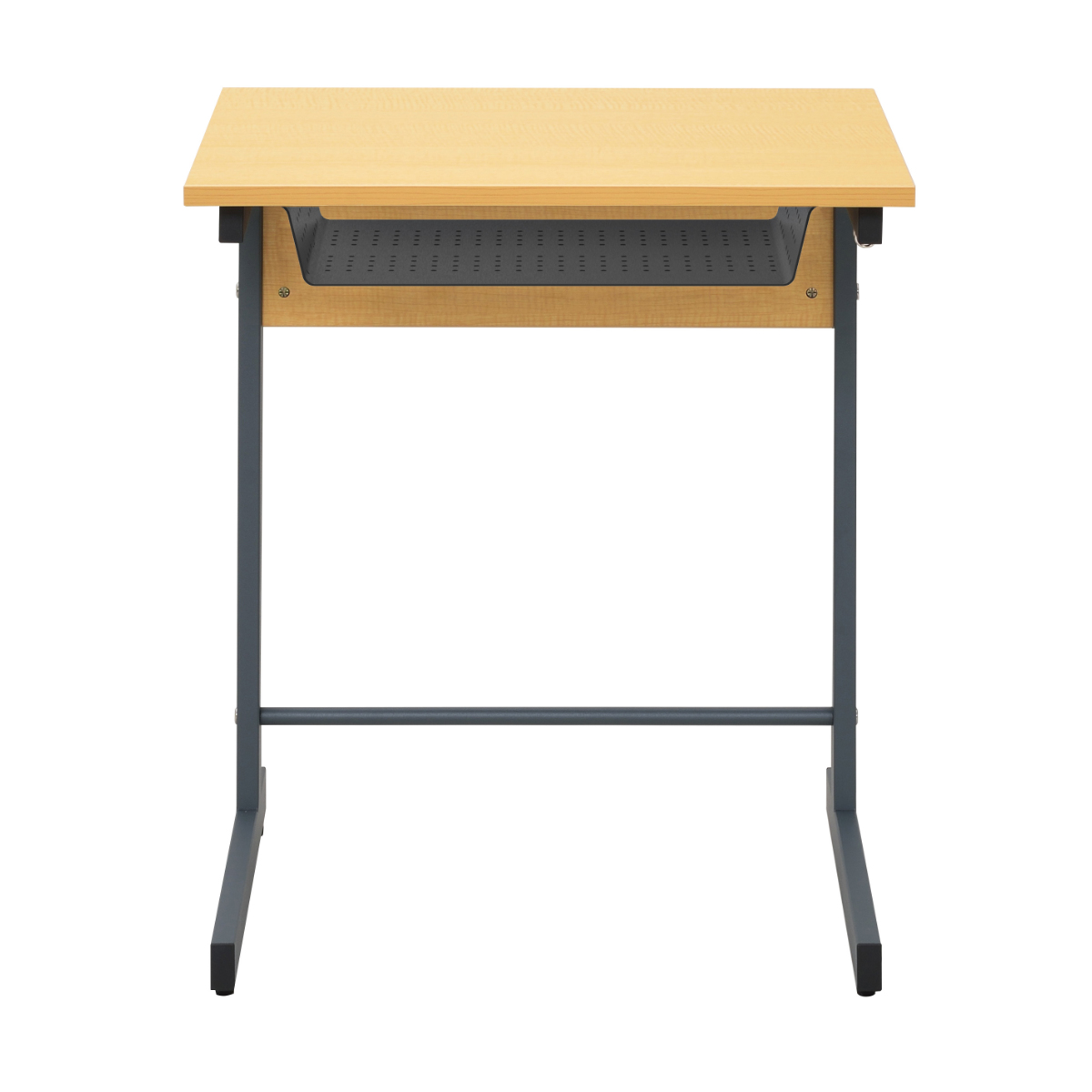 デスク 幅60cm スモール 研修用デスク パソコンデスク 棚付き L字脚 1人用 ( 法人限定 研修 学習 机 つくえ 収納棚 フック付き 天板 滑りにくい 講習 勉強会 塾 学校 学習塾 セミナー オフィス 会社 アジャスター付き ) 【ホワイト】 ホワイト