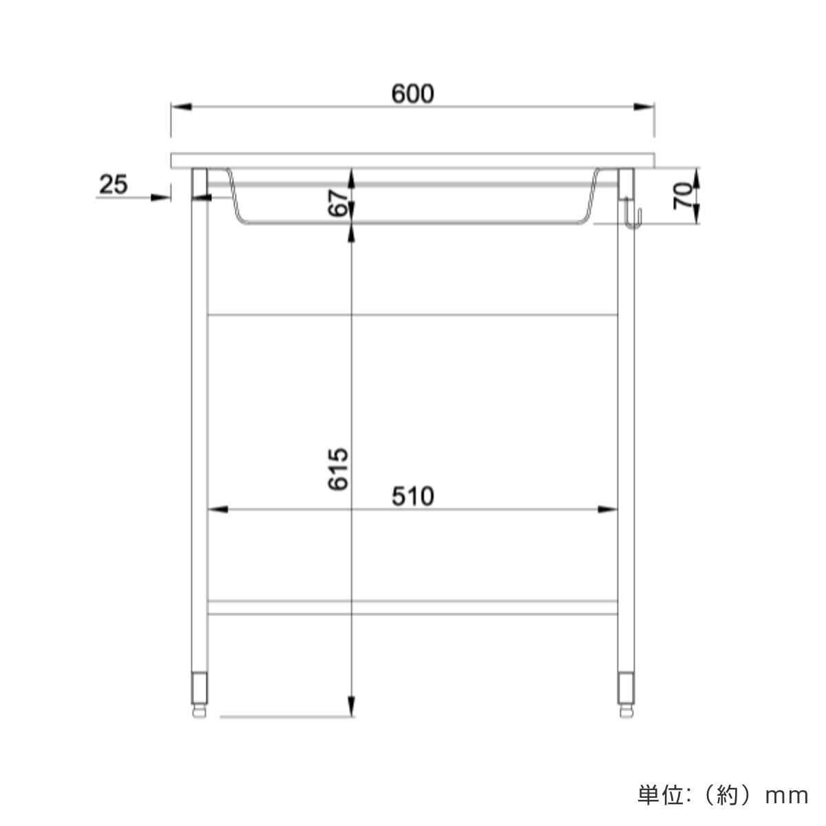 デスク 幅60cm スモール 研修用デスク パソコンデスク 棚付き L字脚 1人用 ( 法人限定 研修 学習 机 つくえ 収納棚 フック付き 天板 滑りにくい 講習 勉強会 塾 学校 学習塾 セミナー オフィス 会社 アジャスター付き ) 【ホワイト】 ホワイト