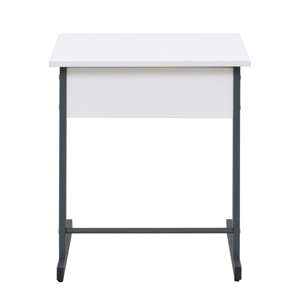 デスク 幅60cm スモール 研修用デスク パソコンデスク 棚付き L字脚 1人用 ( 法人限定 研修 学習 机 つくえ 収納棚 フック付き 天板 滑りにくい 講習 勉強会 塾 学校 学習塾 セミナー オフィス 会社 アジャスター付き ) 【ホワイト】 ホワイト